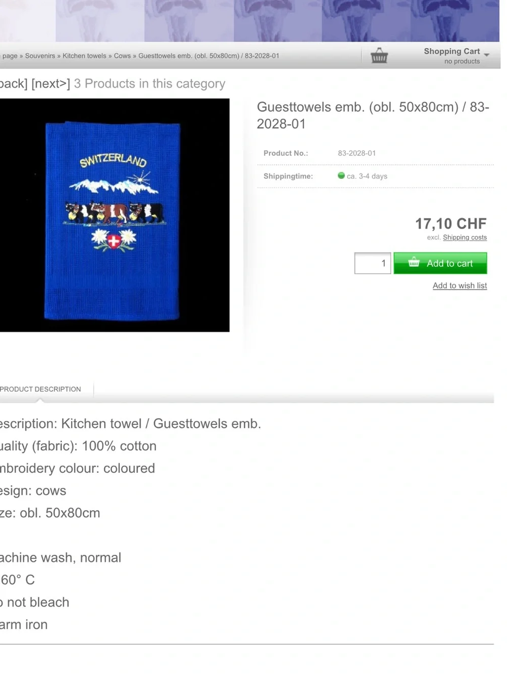 N/A switzerland embroidered